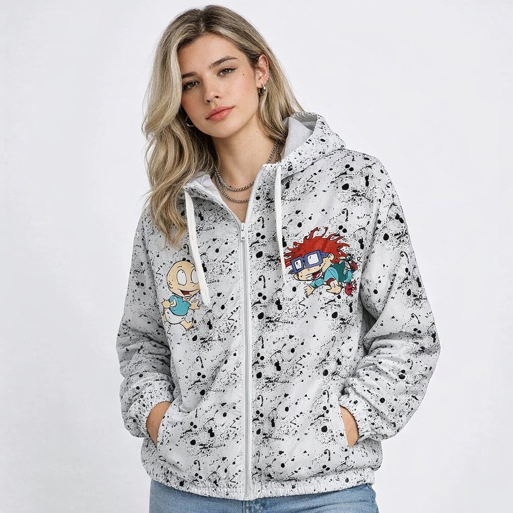 Members Only x Nickelodeon Rugrats Multi Windbreaker Jacket size L